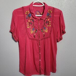 Johnny Was Embroidered Blouse